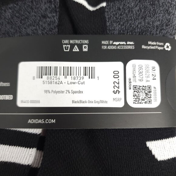 Adidas Womens Cushioned Low-Cut Socks 6 Pair Aeroready Size 5-10 Black Gray - Picture 6 of 7